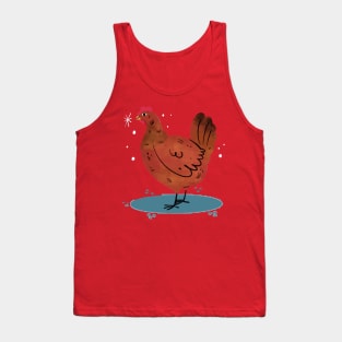 Hen Painting Hand Drawn Tank Top